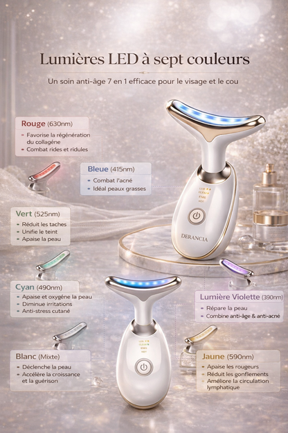 Derencia – Masseur anti-rides – 7 LED & massage tonifiant - Lift & Fermeté